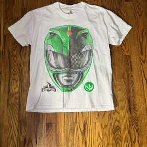 White Power Rangers T-Shirt with Green Ranger Graphic